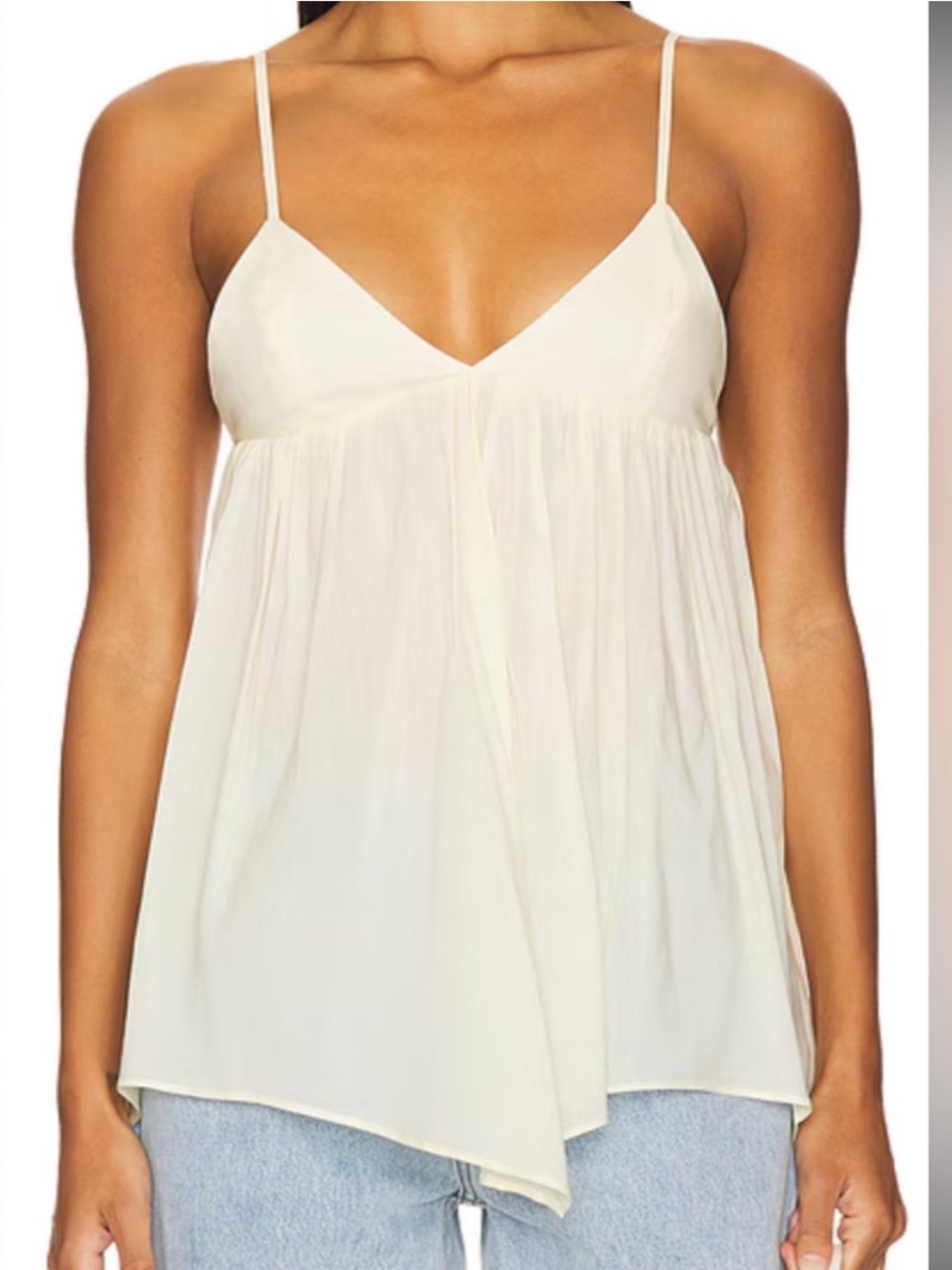 WeWoreWhat Ivory Spaghetti Strap V-Neck Top